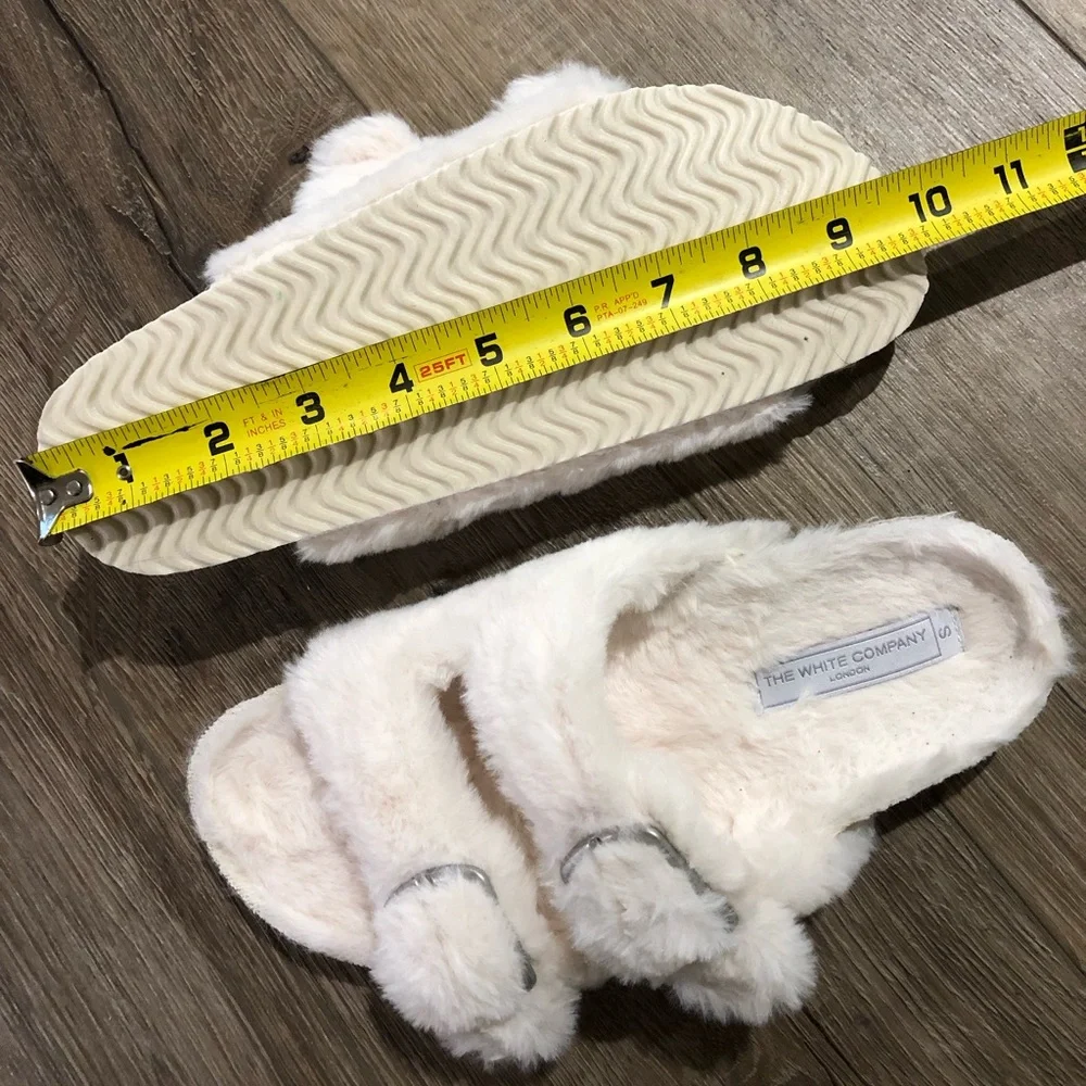 NWOT! - The White Company London - Faux Fur Buckle Cork Sandals - Picture 6 of 7